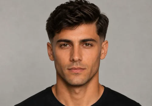 Modern Textured Side Part Haircut AI Prompt